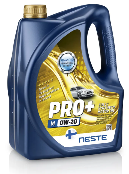 Масло моторное Neste Pro+ M 0W20 синтетическое 4л.