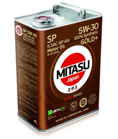 MJP014/MJ1014 MITASU GOLD Plus SP 5W30  (4L) синтетическое мотор.масло для бензинз.дв.(1/6) Япония.