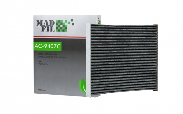 Фильтр салона MADFIL AC-9407C HYUNDAI УГОЛЬНЫЙ (971332E260) 