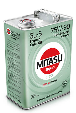 MJ410 Масло трансмиссионное MITASU GEAR OIL  GL-5  75W90  (4L) синтетическое(1/6) Япония.